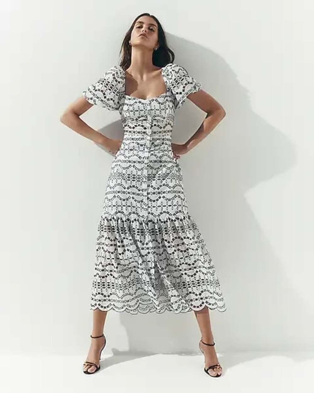 express boho dresses | | Express Geo Embroidered Eyelet Puff Sleeve Lined Maxi Dress Size M Chic Theory Women's Velvet Strapless Ivory Silk Size:US 4 | UK 8 quality fabric
